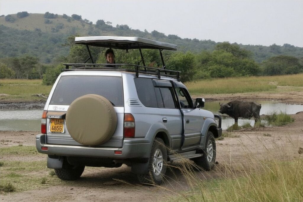 best land cruiser hire uganda with popup roof