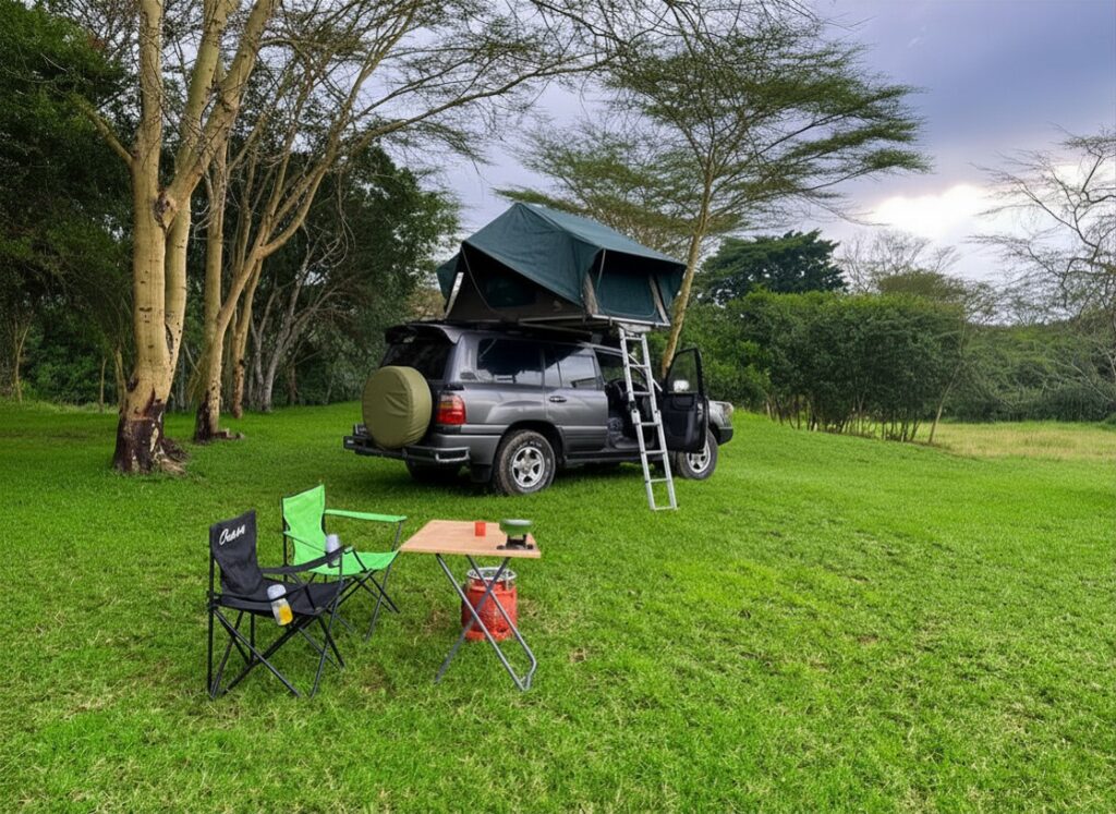 cheap land cruiser GX for rent in uganda with camping gear