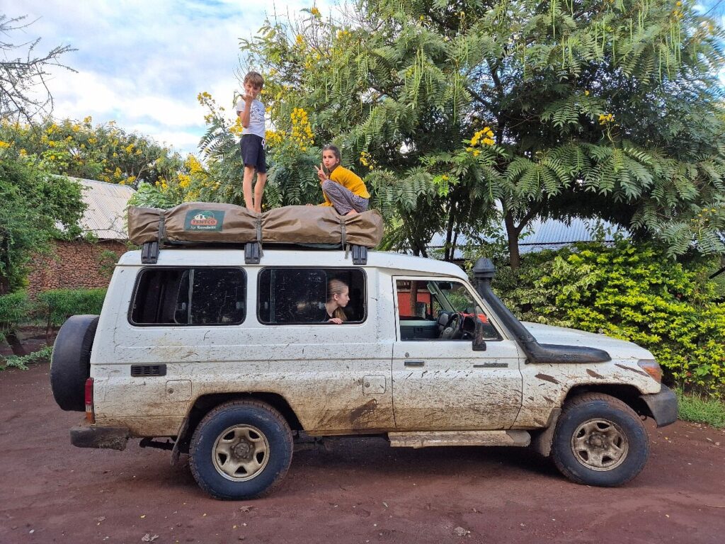 land Cruiser Hardtop with family Rooftop Tent in uganda