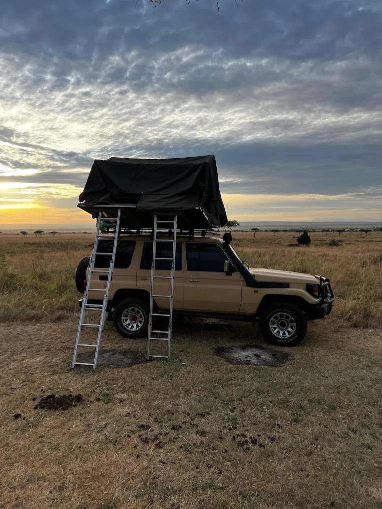 rent a cheap land cruiser with rooftop tent in uganda from $80