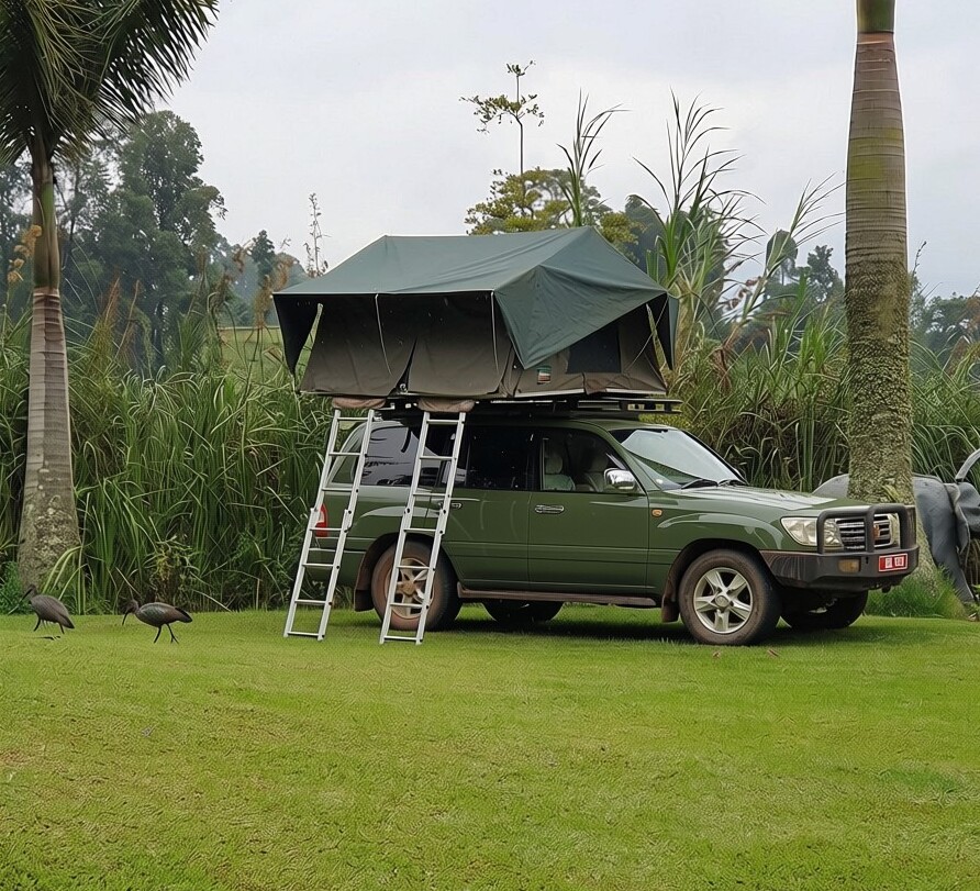 cost of renting a land Cruiser GX with two rooftop tents in Uganda