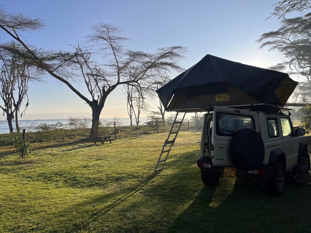 camping equipment included in the 4x4 Manual Suzuki Jimny with rooftop tent